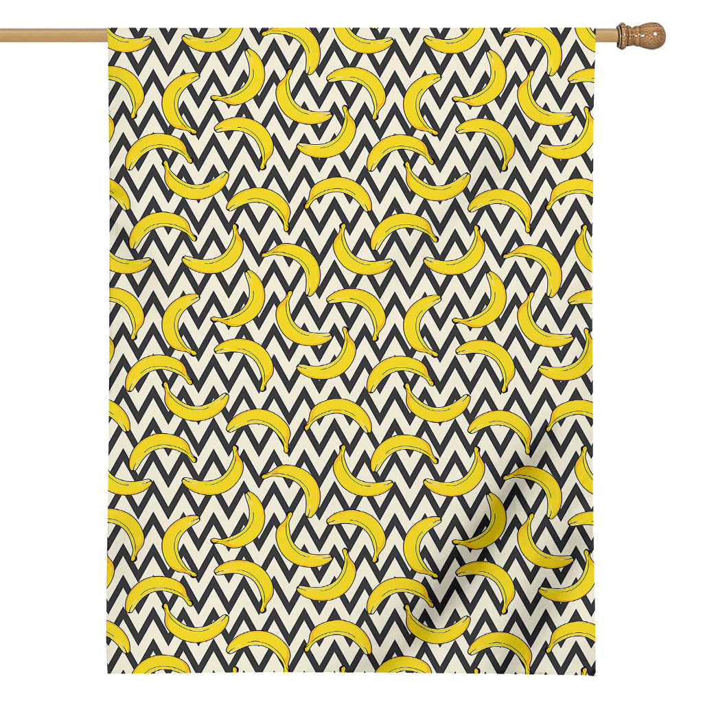 Zigzag Banana Pattern Print House Flag
