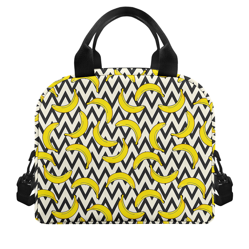 Zigzag Banana Pattern Print Insulated Lunch Bag