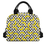 Zigzag Banana Pattern Print Insulated Lunch Bag
