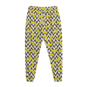 Zigzag Banana Pattern Print Jogger Pants