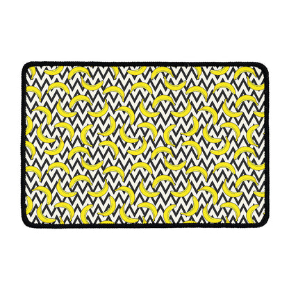 Zigzag Banana Pattern Print Kitchen Mat