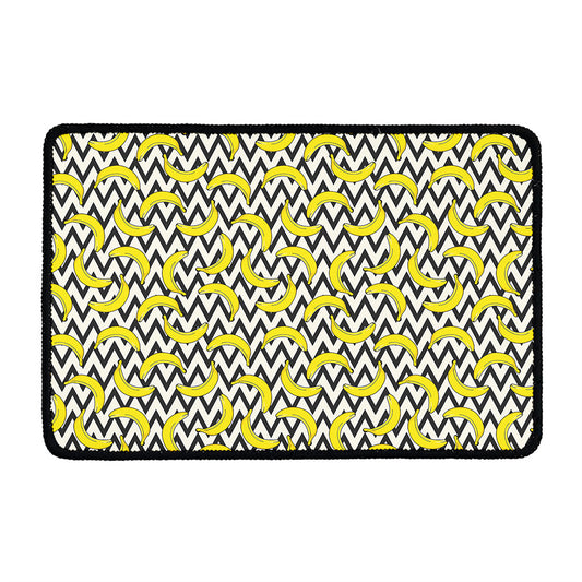 Zigzag Banana Pattern Print Kitchen Mat