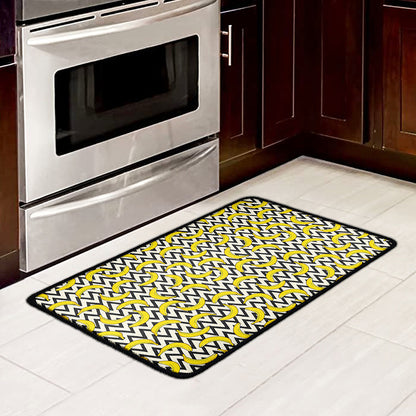 Zigzag Banana Pattern Print Kitchen Mat