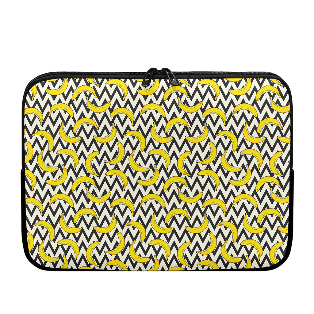Zigzag Banana Pattern Print Laptop Sleeve