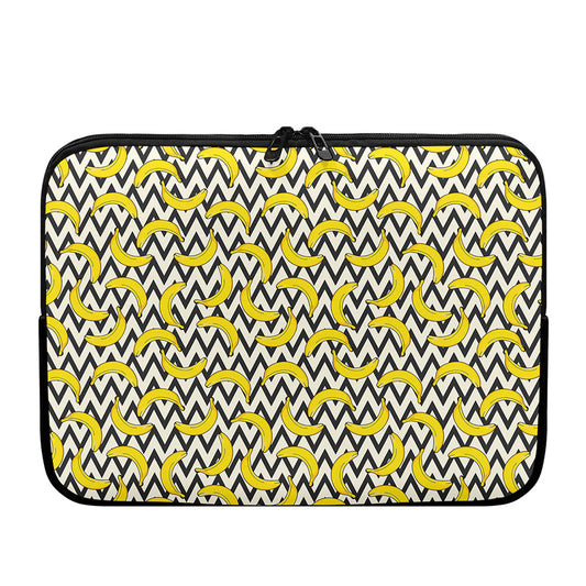 Zigzag Banana Pattern Print Laptop Sleeve