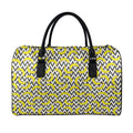 Zigzag Banana Pattern Print Leather Duffel Bag