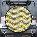 Zigzag Banana Pattern Print Leather Spare Tire Cover