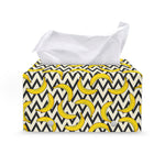 Zigzag Banana Pattern Print Leather Tissue Box Cover
