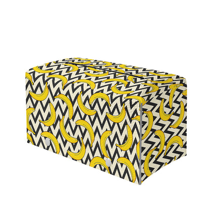 Zigzag Banana Pattern Print Leather Tissue Box Cover