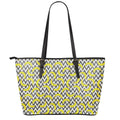 Zigzag Banana Pattern Print Leather Tote Bag With Zipper