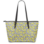 Zigzag Banana Pattern Print Leather Tote Bag