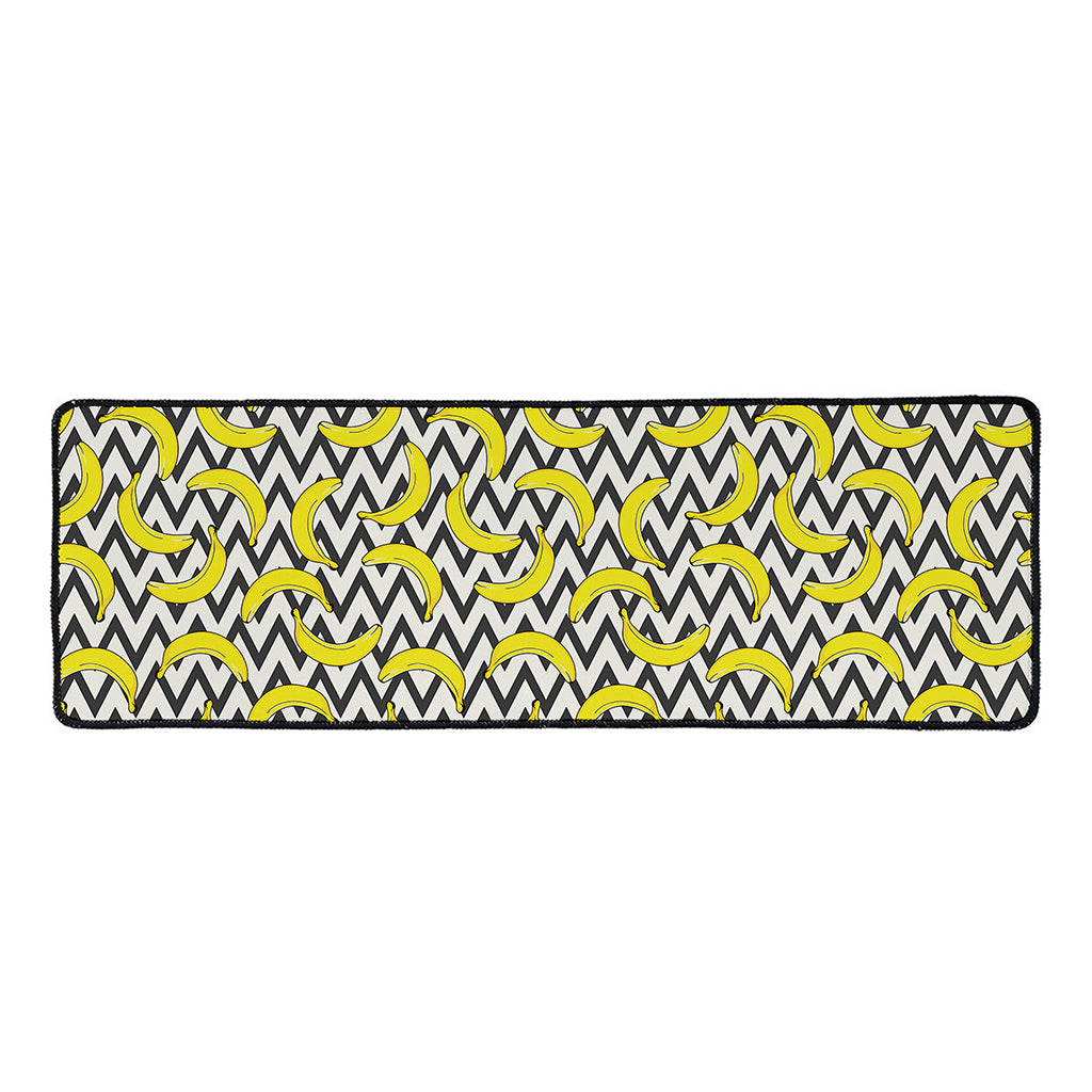 Zigzag Banana Pattern Print Long Kitchen Mat