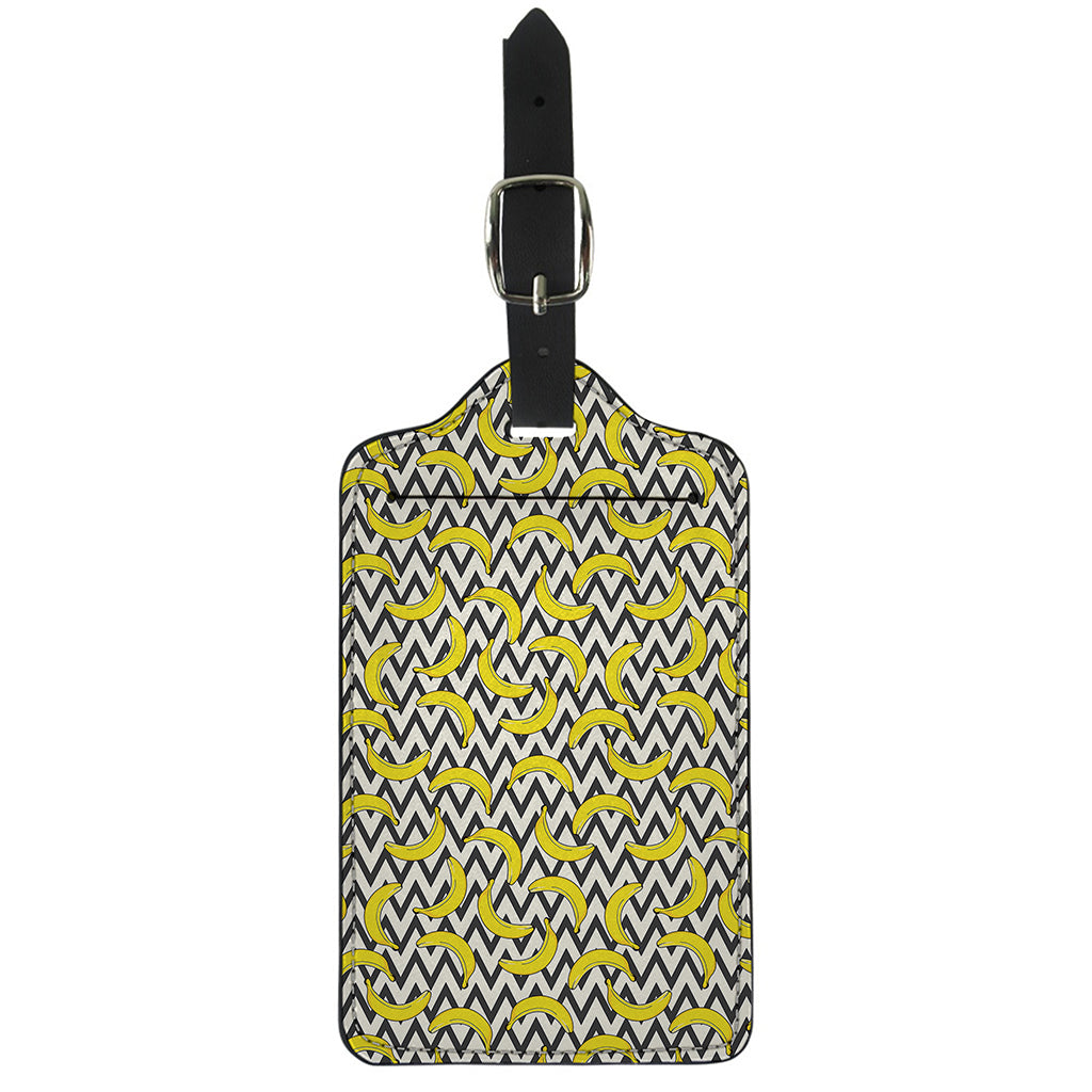 Zigzag Banana Pattern Print Luggage Tag