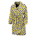 Zigzag Banana Pattern Print Men's Bathrobe