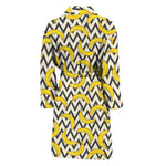 Zigzag Banana Pattern Print Men's Bathrobe