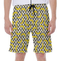 Zigzag Banana Pattern Print Men's Beach Shorts