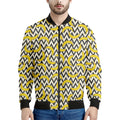 Zigzag Banana Pattern Print Men's Bomber Jacket