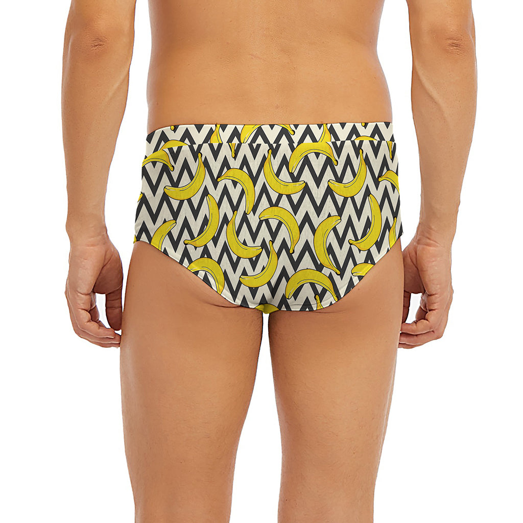 Zigzag Banana Pattern Print Men's Briefs