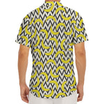 Zigzag Banana Pattern Print Men's Deep V-Neck Shirt