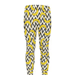 Zigzag Banana Pattern Print Men's leggings
