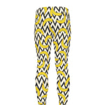 Zigzag Banana Pattern Print Men's leggings
