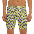 Zigzag Banana Pattern Print Men's Long Boxer Briefs