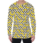 Zigzag Banana Pattern Print Men's Long Sleeve T-Shirt
