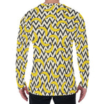 Zigzag Banana Pattern Print Men's Long Sleeve T-Shirt