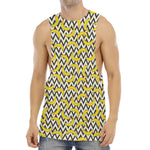 Zigzag Banana Pattern Print Men's Muscle Tank Top
