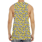 Zigzag Banana Pattern Print Men's Muscle Tank Top