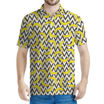 Zigzag Banana Pattern Print Men's Polo Shirt