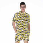 Zigzag Banana Pattern Print Men's Rompers