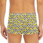 Zigzag Banana Pattern Print Men's Short Boxer Briefs