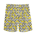 Zigzag Banana Pattern Print Men's Athletic Shorts