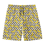 Zigzag Banana Pattern Print Men's Swim Trunks