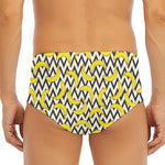 Zigzag Banana Pattern Print Men's Triangle Swim Briefs