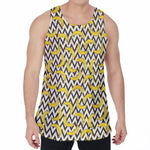 Zigzag Banana Pattern Print Men's Velvet Tank Top