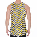 Zigzag Banana Pattern Print Men's Velvet Tank Top