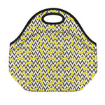 Zigzag Banana Pattern Print Neoprene Lunch Bag