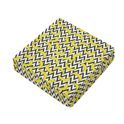 Zigzag Banana Pattern Print Outdoor Seat Cushion Cover
