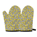 Zigzag Banana Pattern Print Oven Mitts