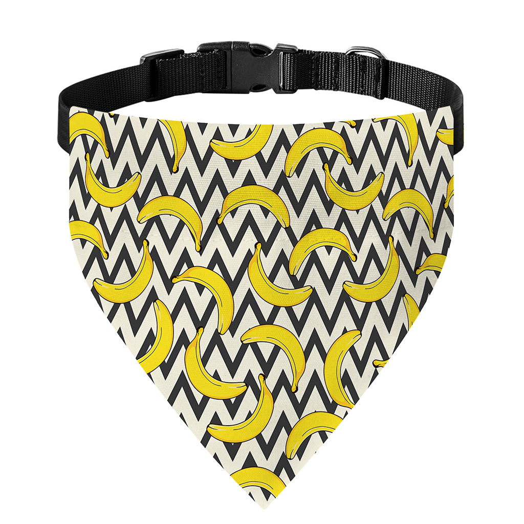 Zigzag Banana Pattern Print Over The Collar Dog Bandana