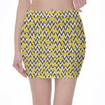 Zigzag Banana Pattern Print Pencil Mini Skirt