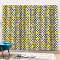 Zigzag Banana Pattern Print Pencil Pleat Curtains