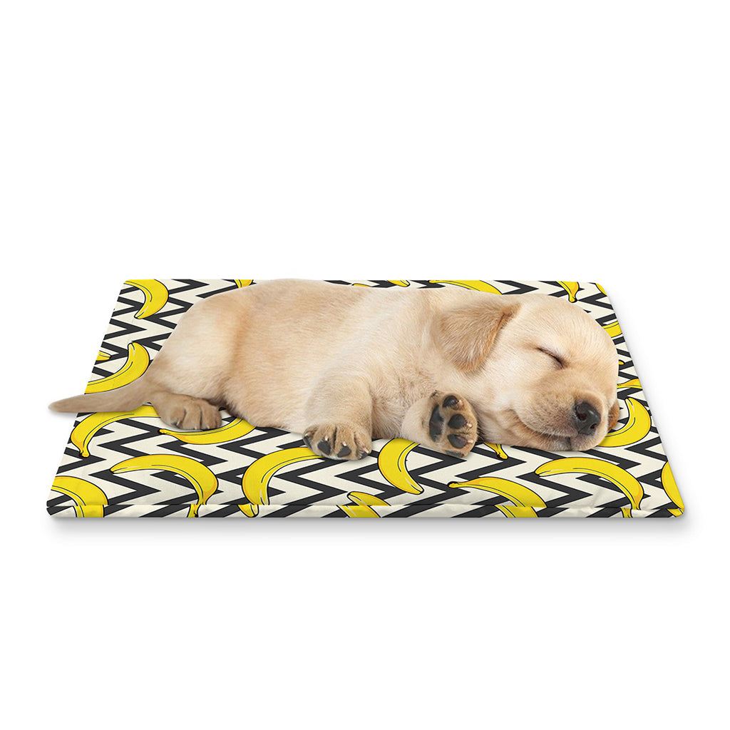 Zigzag Banana Pattern Print Pet Cooling Mat Cover