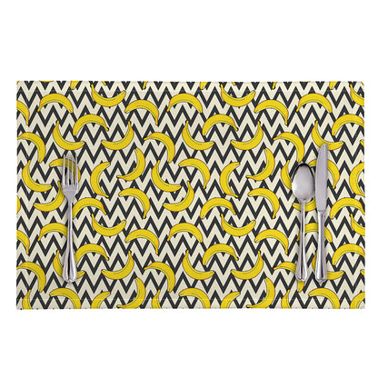 Zigzag Banana Pattern Print Placemat