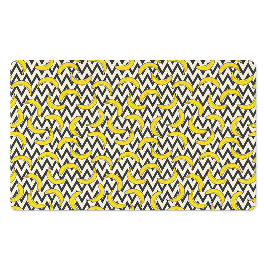 Zigzag Banana Pattern Print Polyester Doormat