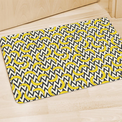 Zigzag Banana Pattern Print Polyester Doormat