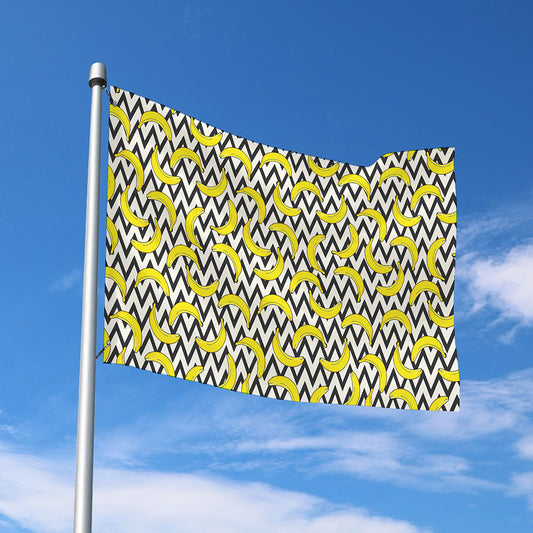 Zigzag Banana Pattern Print Polyester Flag
