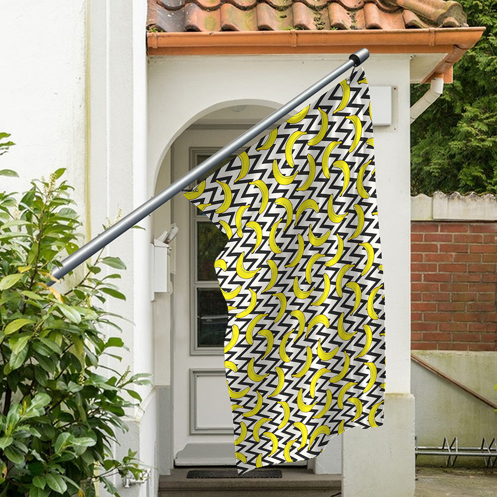 Zigzag Banana Pattern Print Polyester Flag